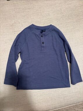 Janie and Jack Blue Long-Sleeve Henley Tee